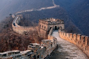 Vue d'une portion de la Grande Muraille proche de Pékin