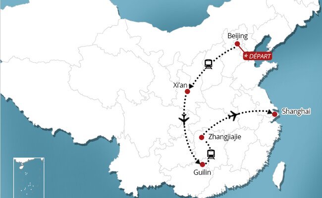 circuit chine 15 jours carte